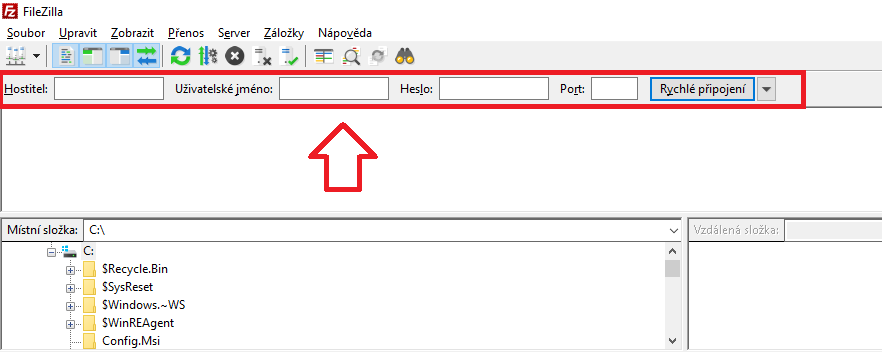 Rychlé připojení k souborům na serveru přes program FileZilla.