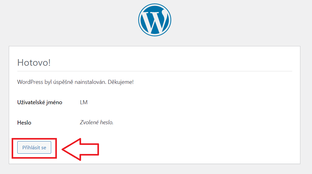 instalace WordPressu - krok 3