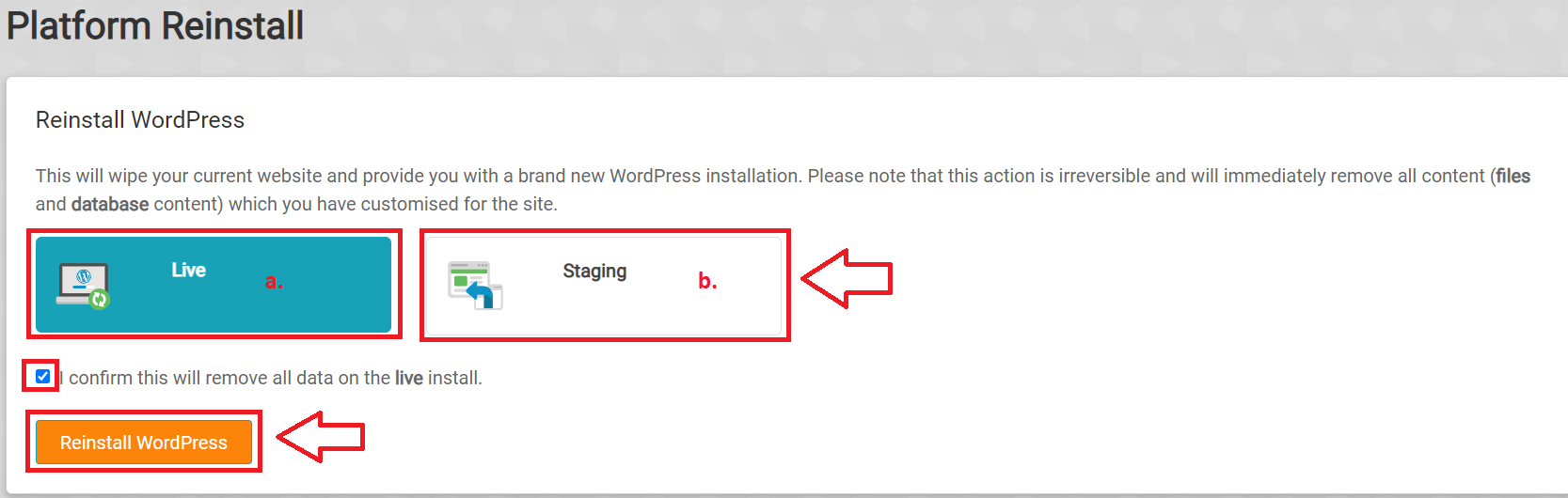 Reinstall WordPress