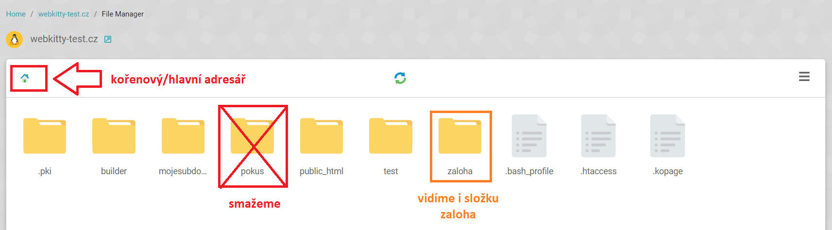 Jak obnovit zálohu webu u Multihostingu - krok 4