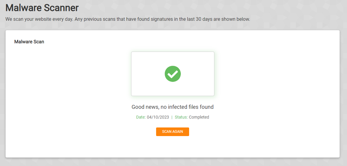 malware scan completed