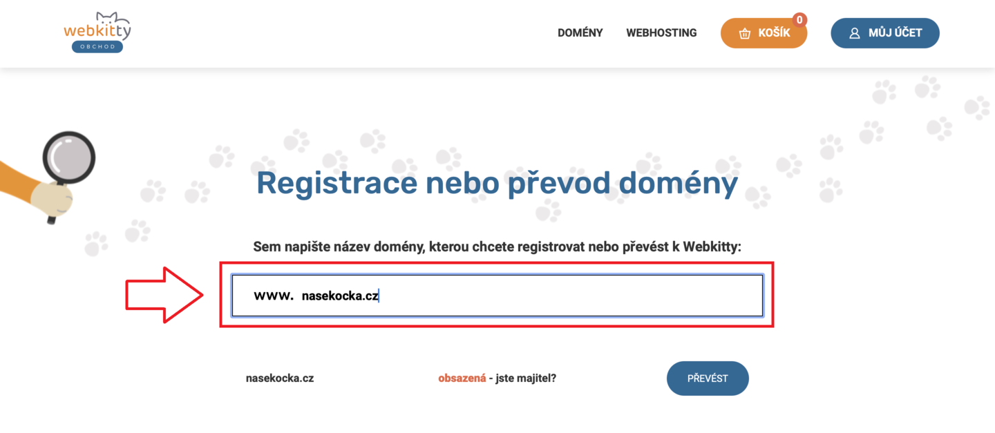 Jak převést doménu k Webkitty - krok 2