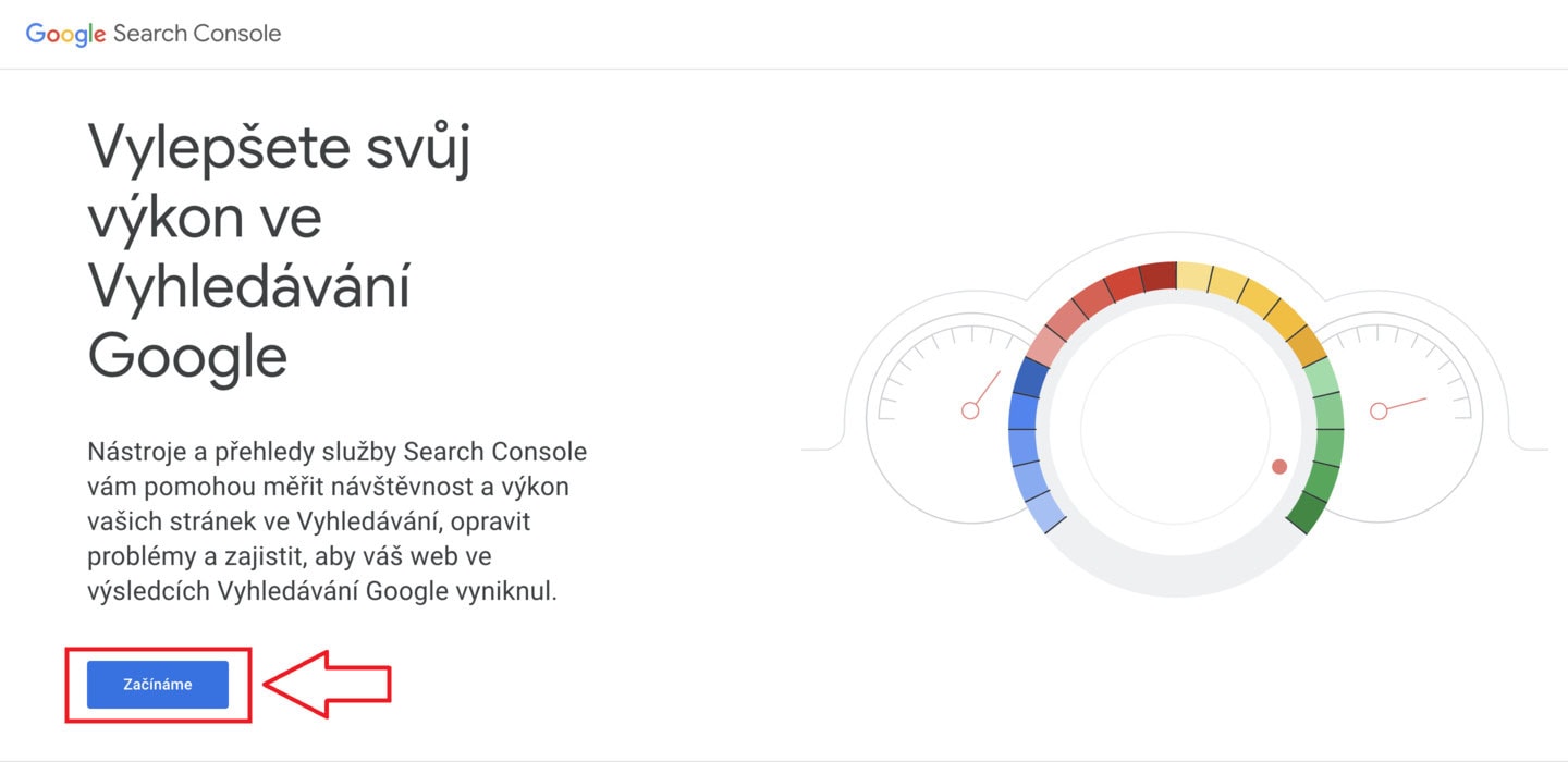 Jak nastavit Google Search Console na web - krok 1