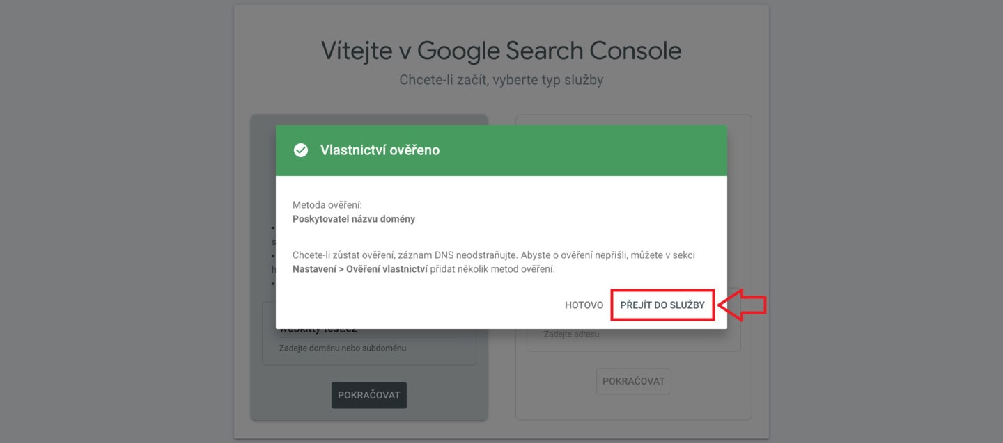Jak nastavit Google Search Console na web - krok 8