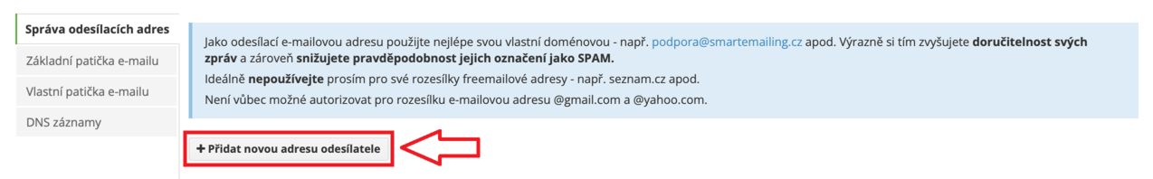 Nastavení DNS záznamů pro SmartEmailing - krok 3