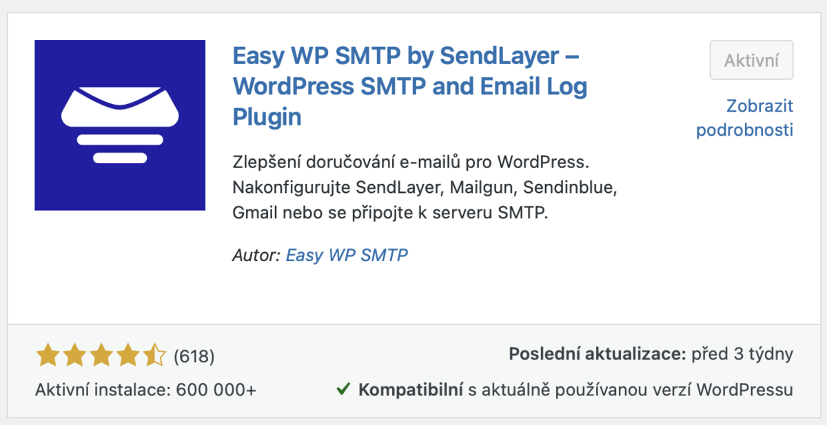 Změna PHP mailu na SMTP - krok 1