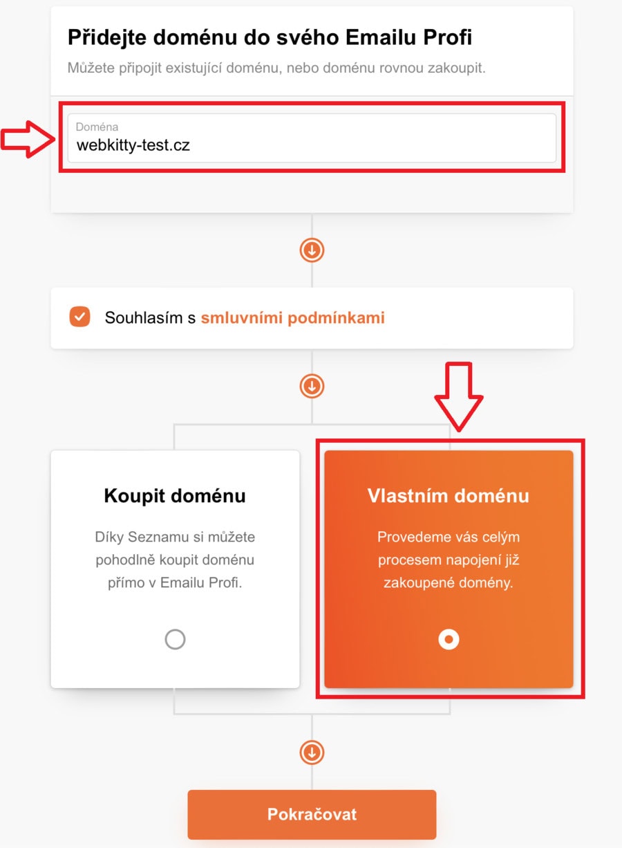 Nastavení Email Profi od Seznamu krok 2