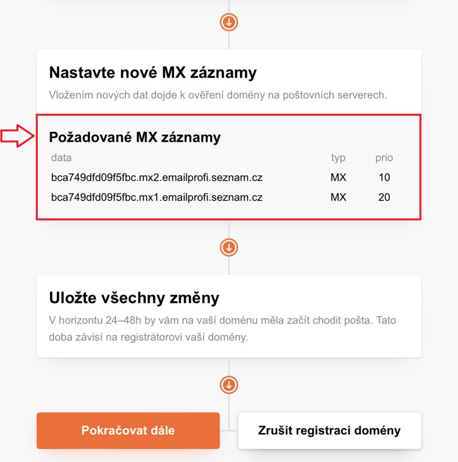 Nastavení Email Profi od Seznamu krok 6