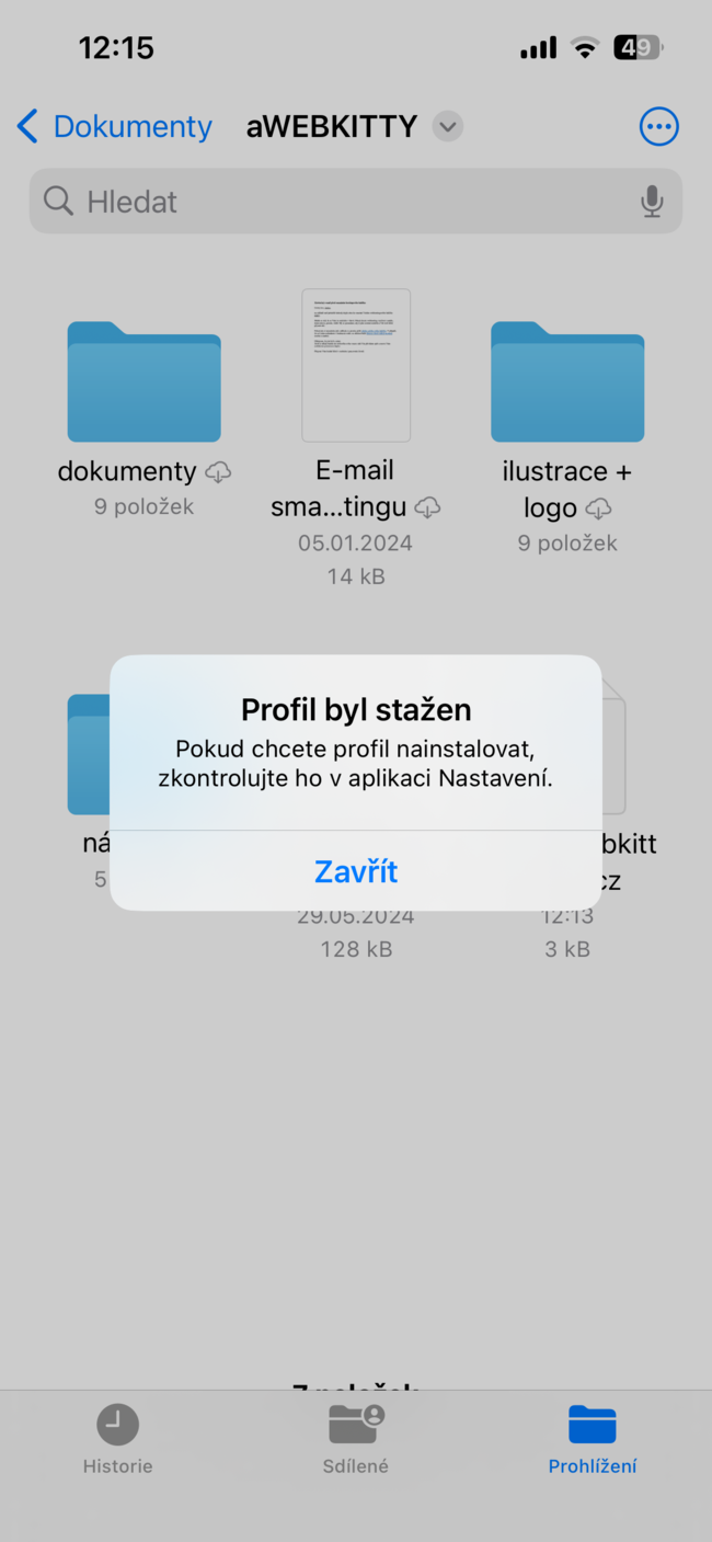 Nastavení e-mailu v Apple Mail na iPhone - krok 6