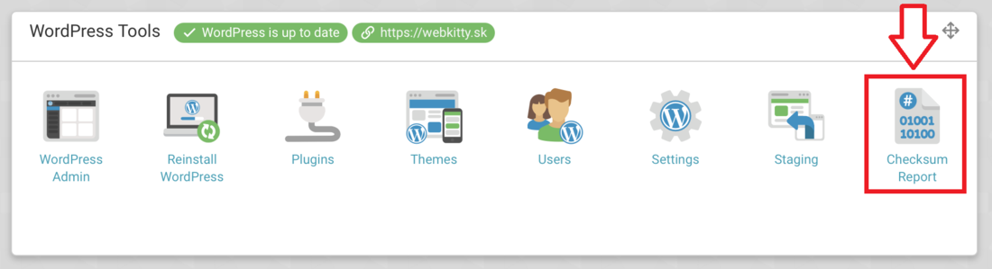 Aktualizace WordPressu: Checksum report