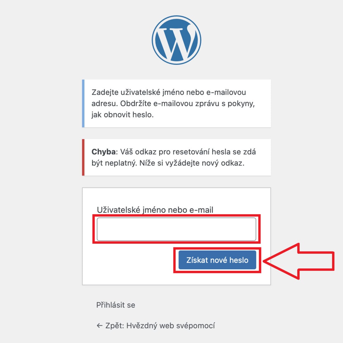 Přihlášení do webu - krok 7