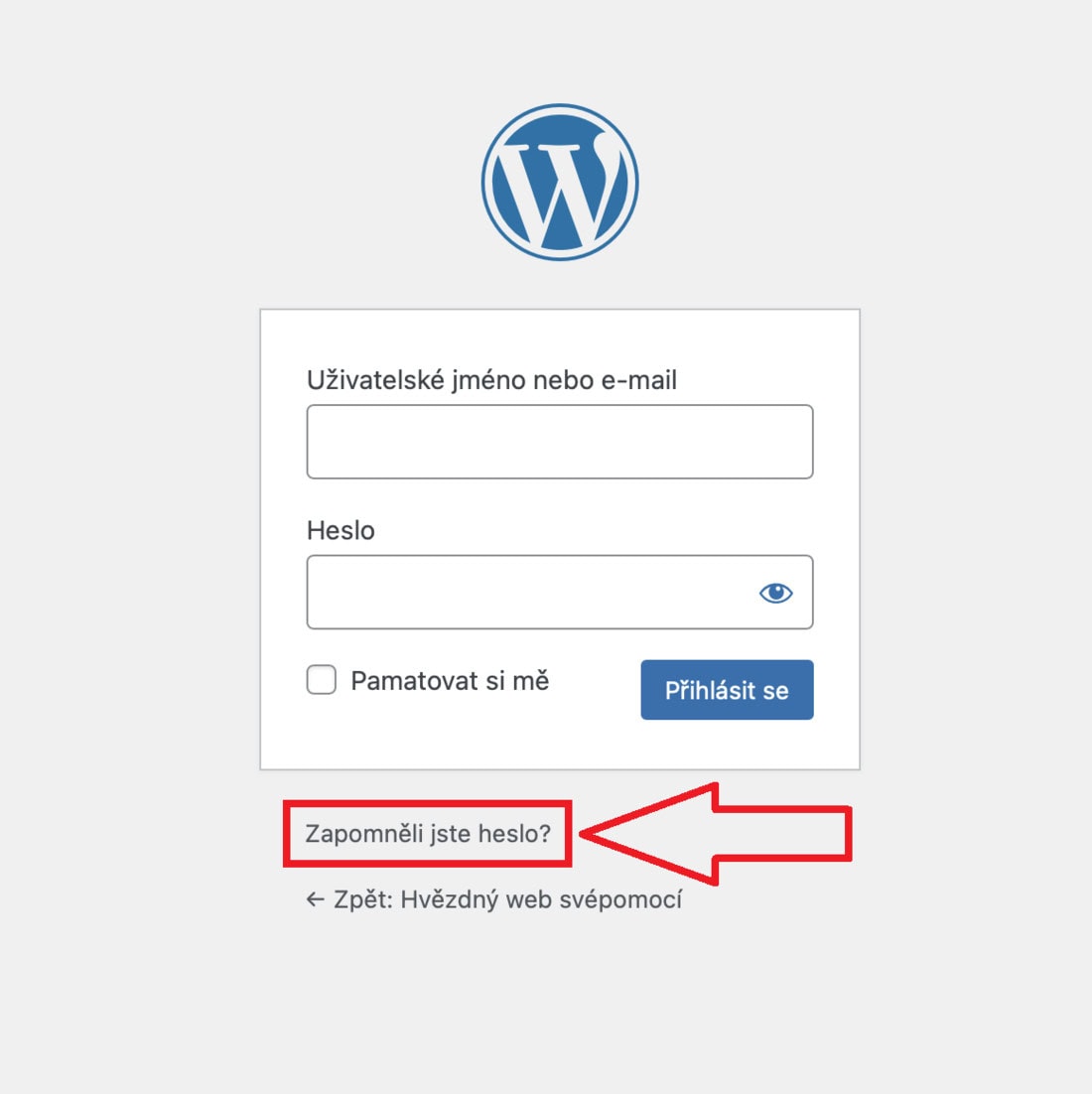 Přihlášení do webu - krok 8a