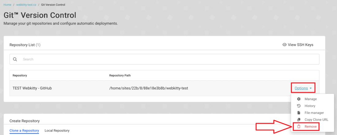 Propojení GitHub s hostingem - obrázek 9