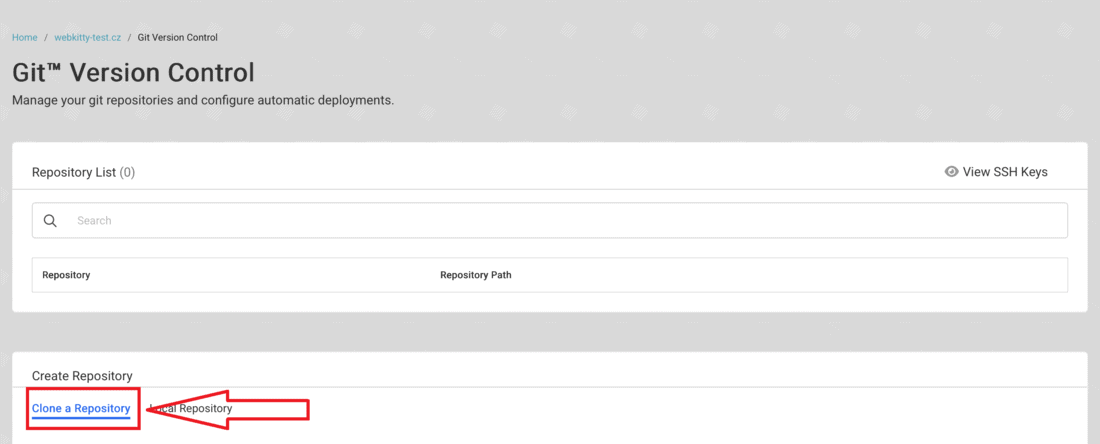 Propojení GitHub s hostingem - obrázek 3